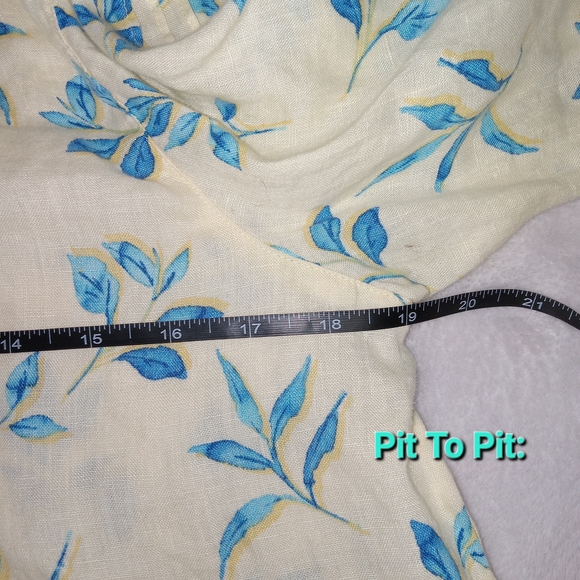 J. Jill Love Linen Pintuck Floral Blouse Womens S Petite Boho Cottagecore Top - Picture 13 of 14